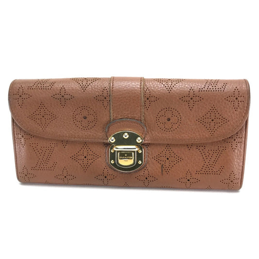 LOUIS VUITTON M58124 マヒナ クラッチ・アメリア 2つ折り ロングウォレット 長財布 モノグラムマヒナレザー レディース コニャック ブラウン