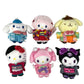 SANRIO Osaka Shinsaibashi Limited Edition, Japan Set of 6 plush toys with kimono and Japanese patterns, featuring mascot holders. Kitty, Cinnamon, Kuromi, Piano, Pompompurin, and My Melody Key Holder Bag Charm charm Canvas Multicolore Used