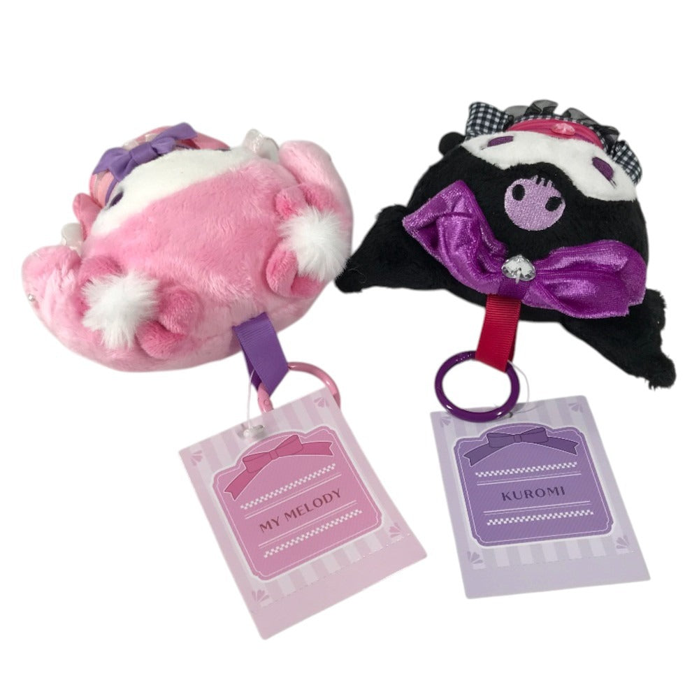 SANRIO Osaka Shinsaibashi Limited Edition, Japan Set of 6 plush toys with kimono and Japanese patterns, featuring mascot holders. Kitty, Cinnamon, Kuromi, Piano, Pompompurin, and My Melody Key Holder Bag Charm charm Canvas Multicolore Used