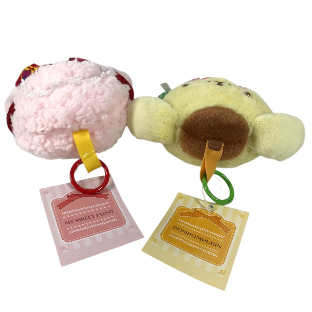 SANRIO Osaka Shinsaibashi Limited Edition, Japan Set of 6 plush toys with kimono and Japanese patterns, featuring mascot holders. Kitty, Cinnamon, Kuromi, Piano, Pompompurin, and My Melody Key Holder Bag Charm charm Canvas Multicolore Used