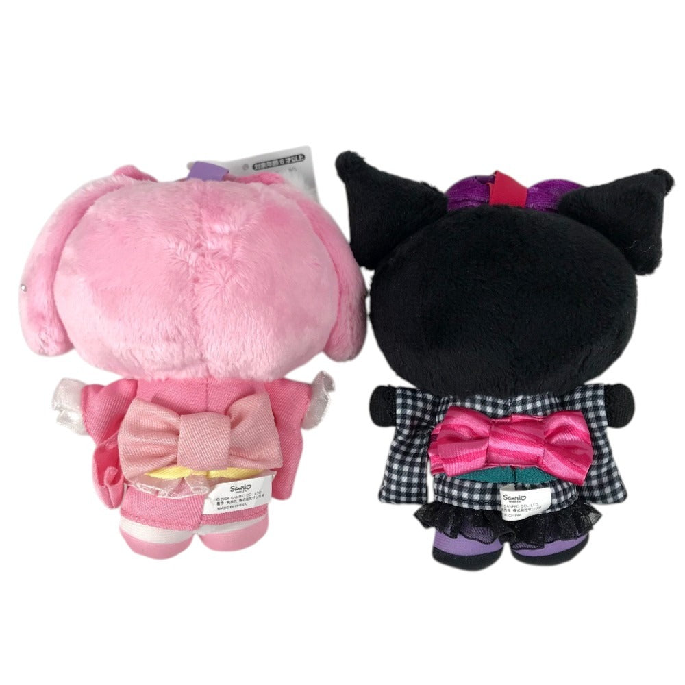 SANRIO Osaka Shinsaibashi Limited Edition, Japan Set of 6 plush toys with kimono and Japanese patterns, featuring mascot holders. Kitty, Cinnamon, Kuromi, Piano, Pompompurin, and My Melody Key Holder Bag Charm charm Canvas Multicolore Used