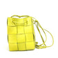 BOTTEGA VENETA 680218 Small Cassette Crossbody Bucket Bag, Crossbody Bucket Pochette Shoulder Bag in Calfskin Leather, Kiwi and Light Green