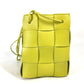 BOTTEGA VENETA 680218 Small Cassette Crossbody Bucket Bag, Crossbody Bucket Pochette Shoulder Bag in Calfskin Leather, Kiwi and Light Green