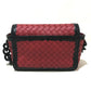 BOTTEGA VENETA 339270 Intrecciato Mini Chain Shoulder Bag in Lambskin, Red and Black
