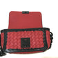 BOTTEGA VENETA 339270 Intrecciato Mini Chain Shoulder Bag in Lambskin, Red and Black