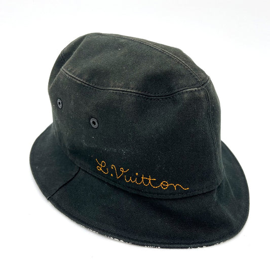LOUIS VUITTON MP2947 ボネ・ディストーテッド ダミエ ハット 帽子 コットン メンズ ブラック