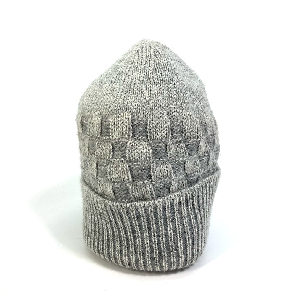 LOUIS VUITTON Damier Beanie, Wool Knit Hat, Gray, Women's, Fashion Accessories/Apparel