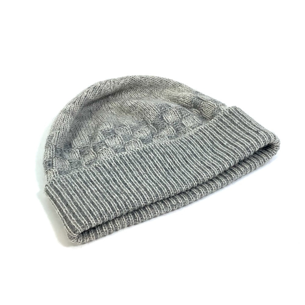 LOUIS VUITTON Damier Beanie, Wool Knit Hat, Gray, Women's, Fashion Accessories/Apparel