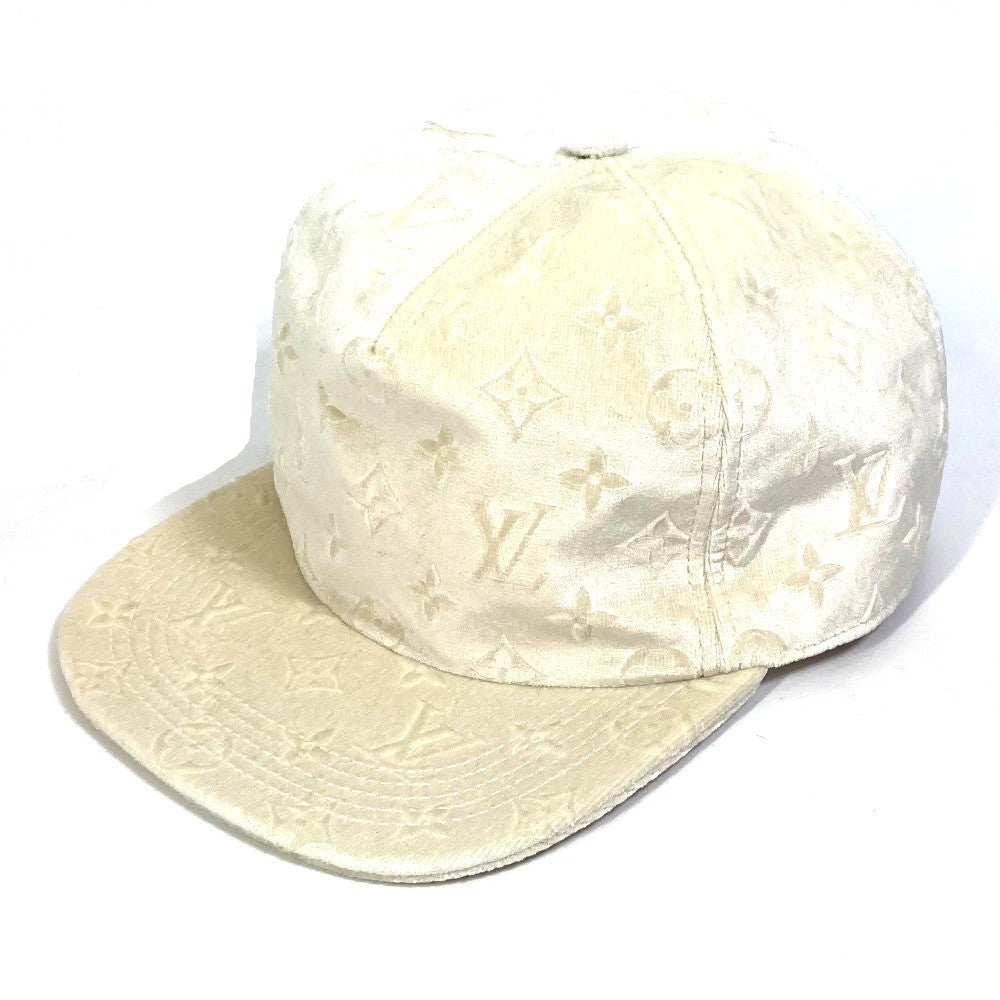 LOUIS VUITTON MP3421 Monogram Velvet Newsboy Cap, Men's, Brown White, Polyester