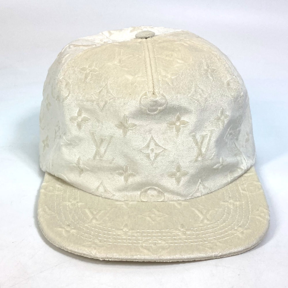 LOUIS VUITTON MP3421 Monogram Velvet Newsboy Cap, Men's, Brown White, Polyester