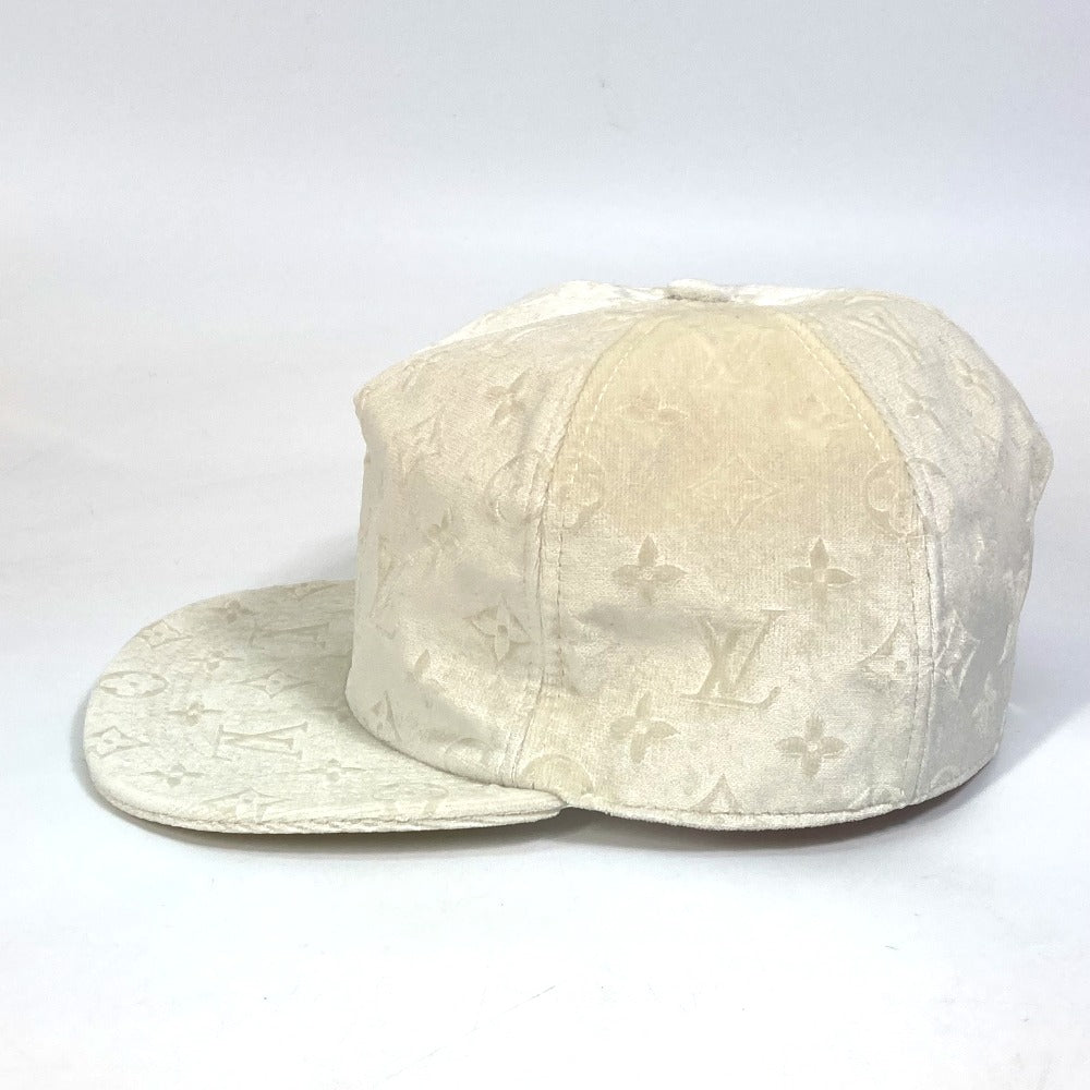 LOUIS VUITTON MP3421 Monogram Velvet Newsboy Cap, Men's, Brown White, Polyester