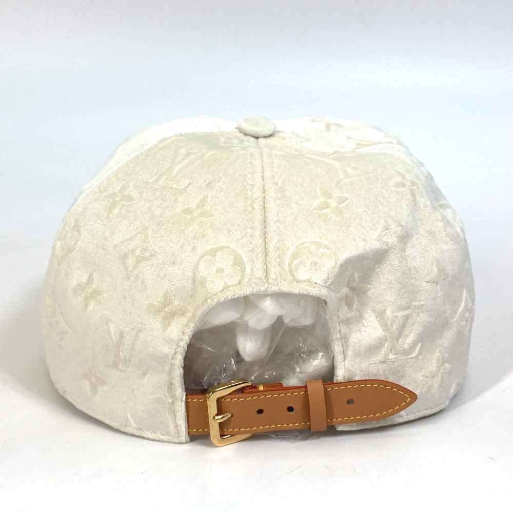 LOUIS VUITTON MP3421 Monogram Velvet Newsboy Cap, Men's, Brown White, Polyester