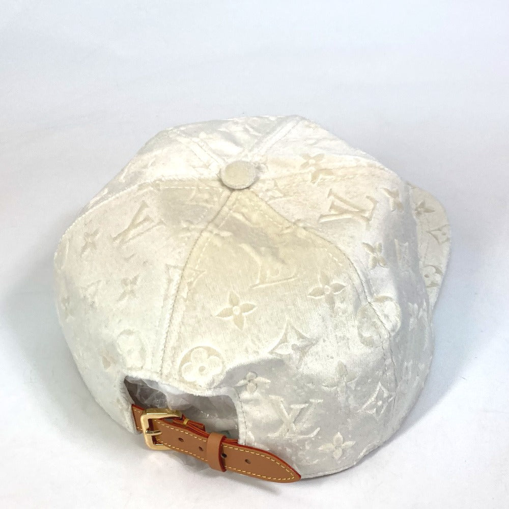 LOUIS VUITTON MP3421 Monogram Velvet Newsboy Cap, Men's, Brown White, Polyester