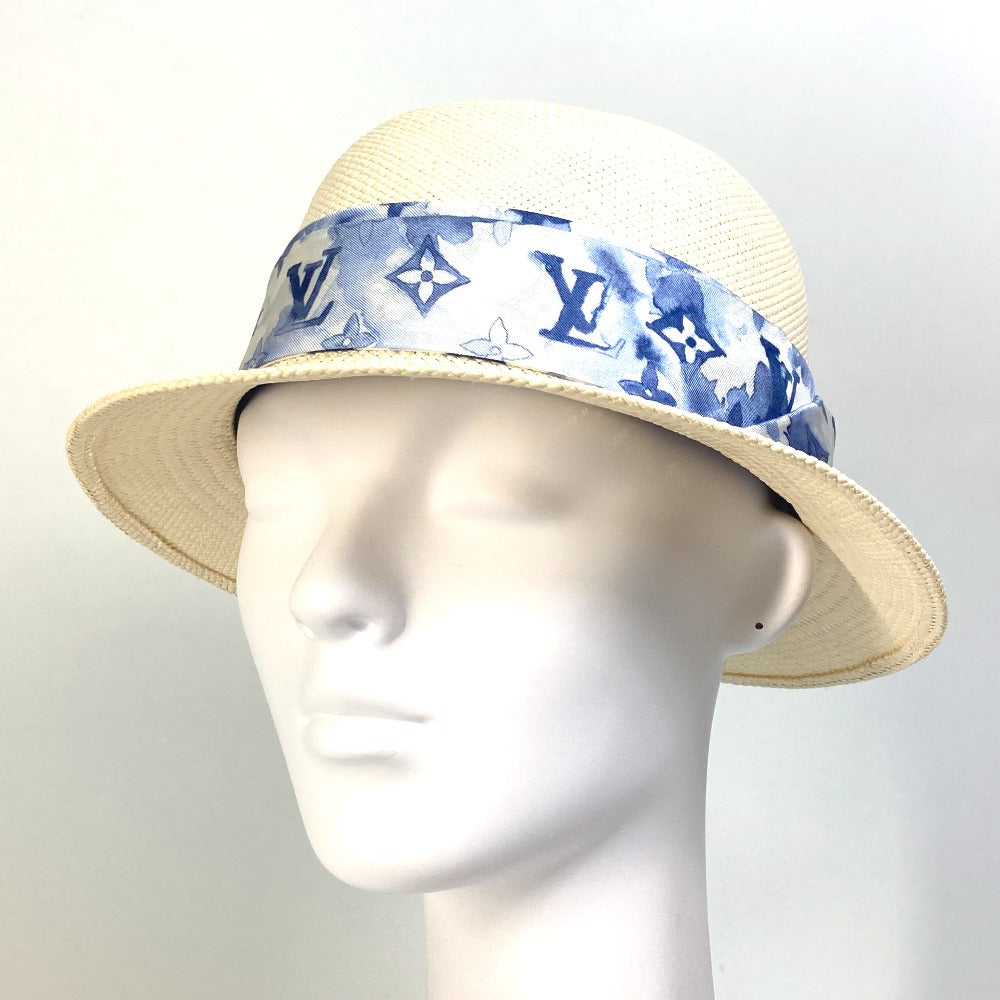 LOUIS VUITTON M76762 Monogram Watercolor Chapeau Summertime Straw Bucket Hat, Women's, Blue