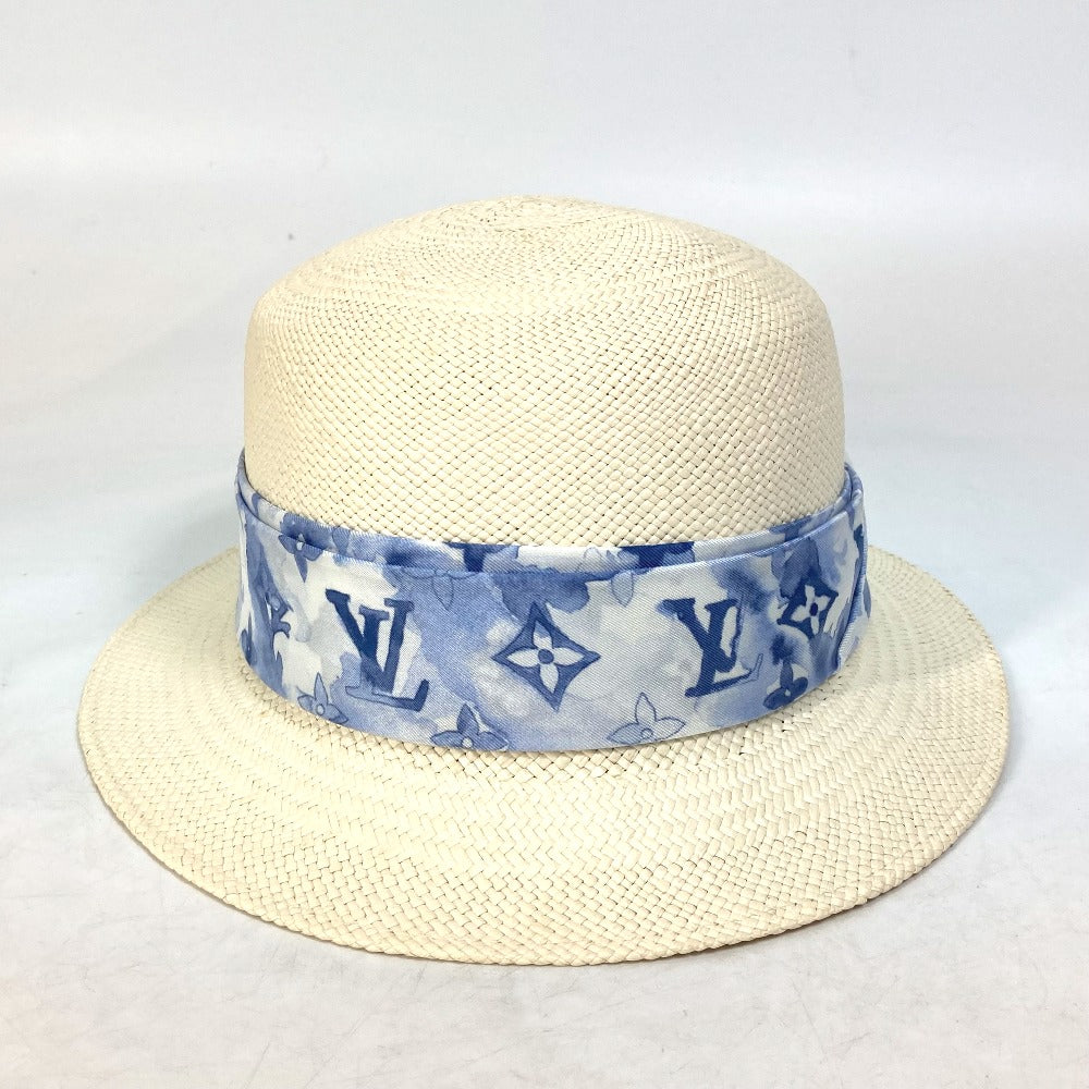 LOUIS VUITTON M76762 Monogram Watercolor Chapeau Summertime Straw Bucket Hat, Women's, Blue