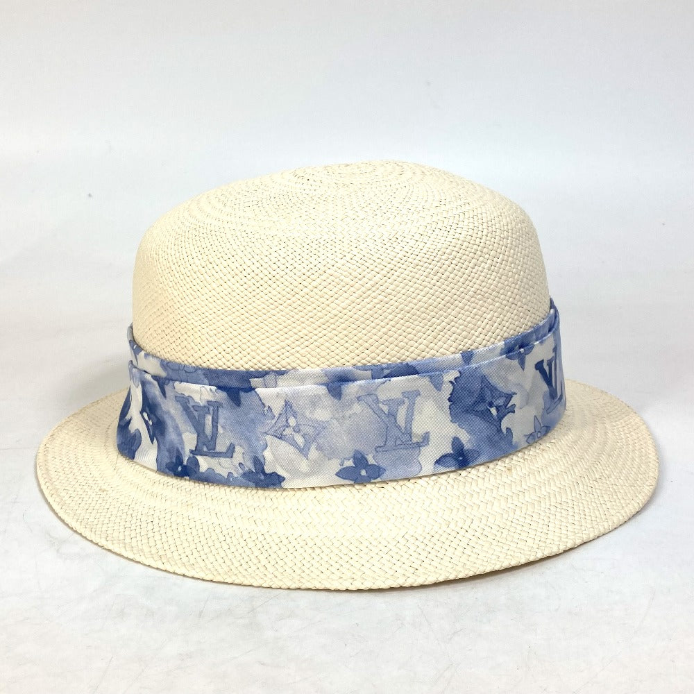 LOUIS VUITTON M76762 Monogram Watercolor Chapeau Summertime Straw Bucket Hat, Women's, Blue