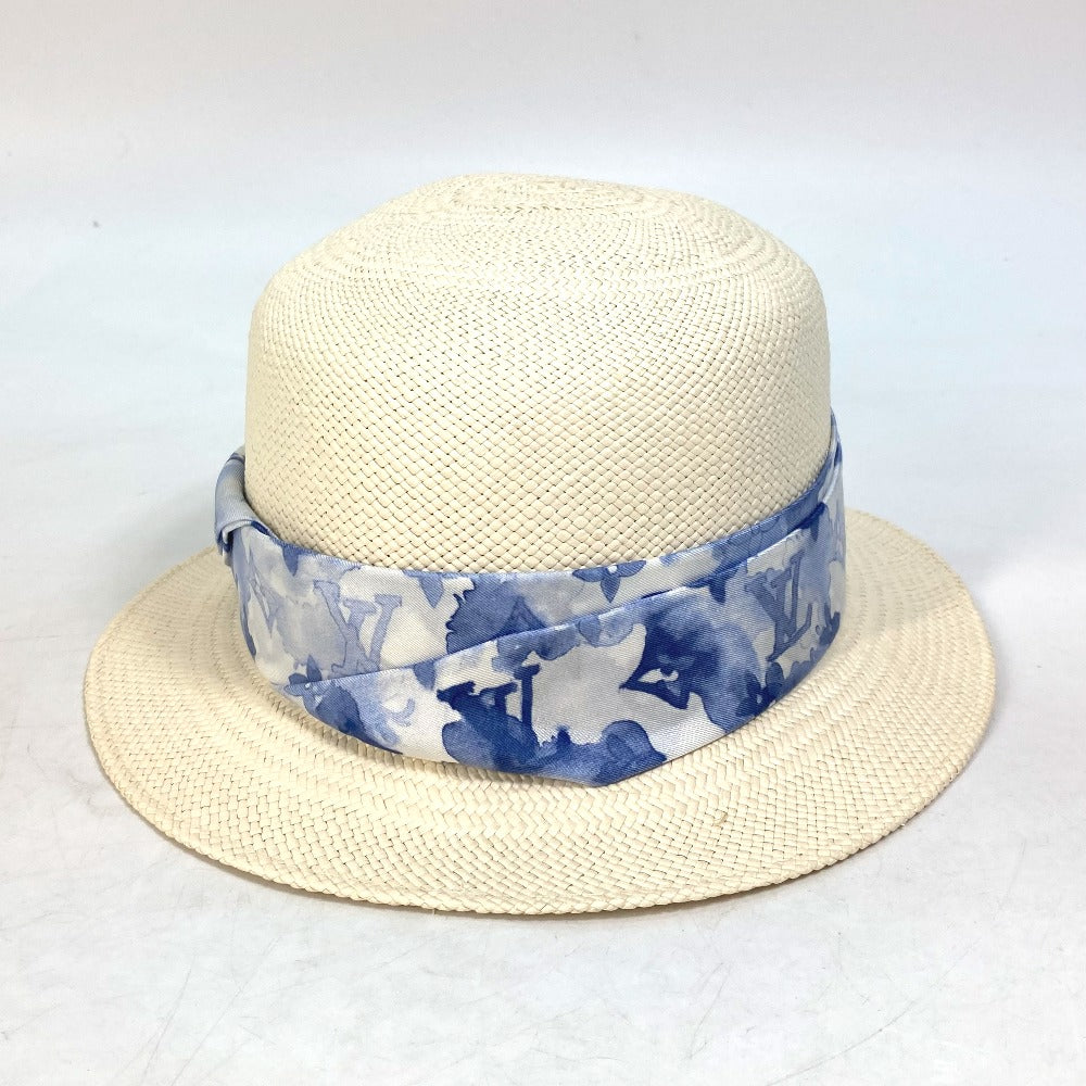 LOUIS VUITTON M76762 Monogram Watercolor Chapeau Summertime Straw Bucket Hat, Women's, Blue