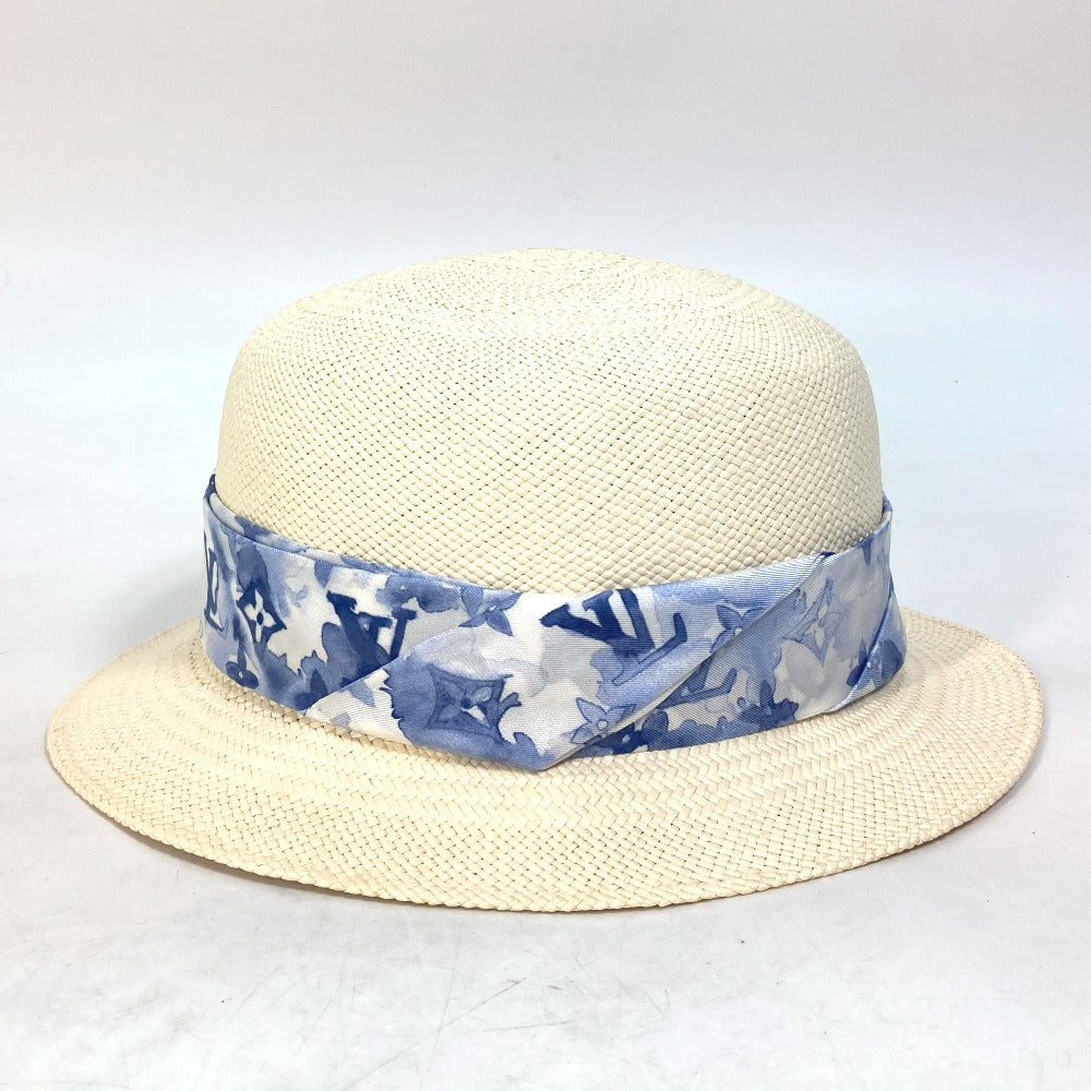 LOUIS VUITTON M76762 Monogram Watercolor Chapeau Summertime Straw Bucket Hat, Women's, Blue