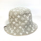 LOUIS VUITTON M7058S Monogram Jacquard Denim Bucket Hat, Nylon, Women's, Beige