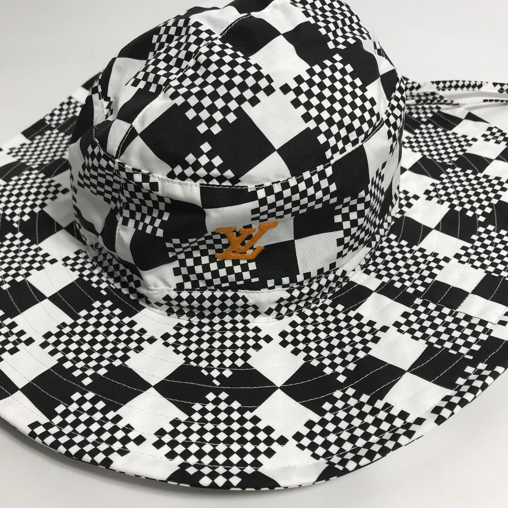 LOUIS VUITTON MP2965 Distorted Damier Hat, Bucket Hat, Bob Hat, Polyester, Men's, Black