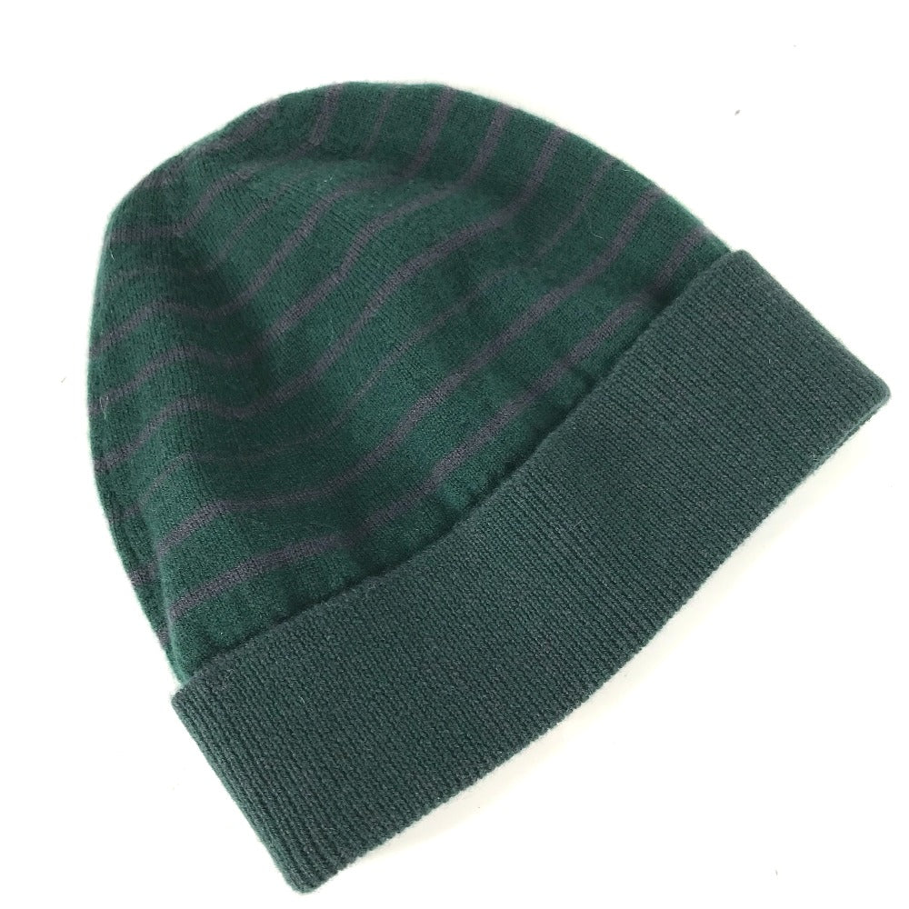 LOUIS VUITTON LV logo striped beanie hat, knit cap, wool knit hat, women's, green