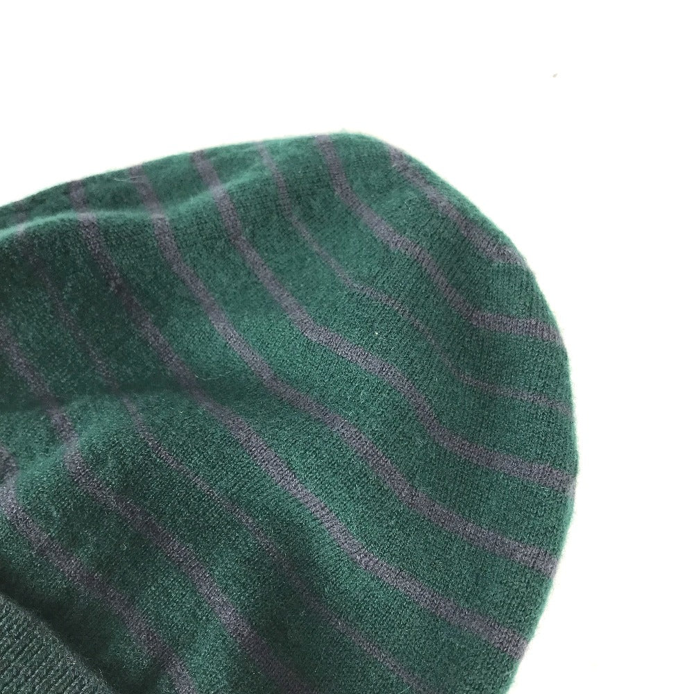 LOUIS VUITTON LV logo striped beanie hat, knit cap, wool knit hat, women's, green