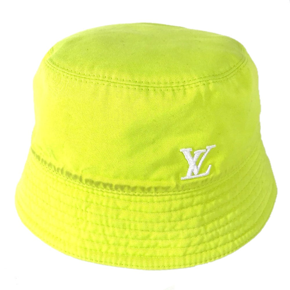 LOUIS VUITTON M7064L Two-Tone Monogram Bucket Hat, Neon, Men's, Cotton, Bob Hat, Yellow