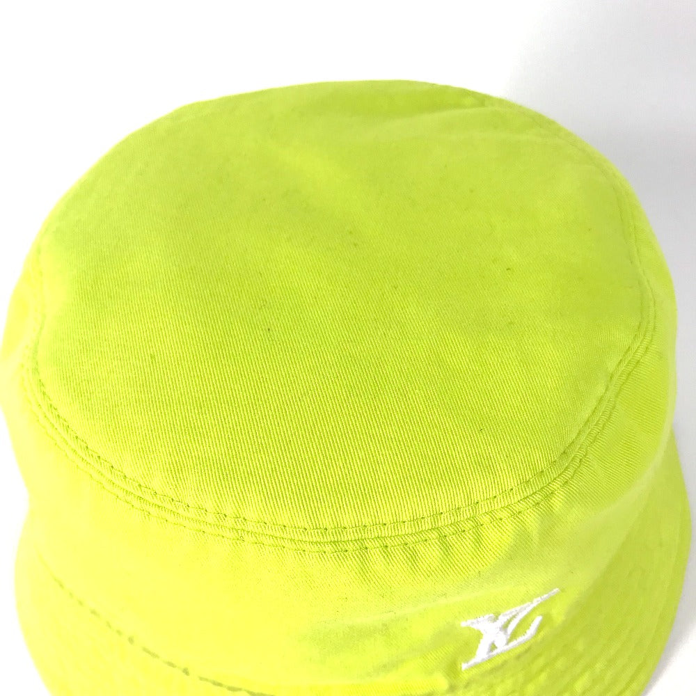 LOUIS VUITTON M7064L Two-Tone Monogram Bucket Hat, Neon, Men's, Cotton, Bob Hat, Yellow