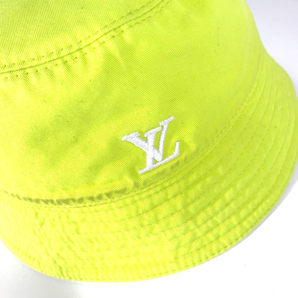 LOUIS VUITTON M7064L Two-Tone Monogram Bucket Hat, Neon, Men's, Cotton, Bob Hat, Yellow