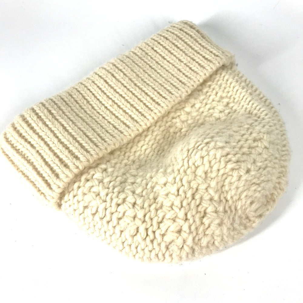 LOUIS VUITTON Beanie Hat, Knit Cap, Wool, Women's, White
