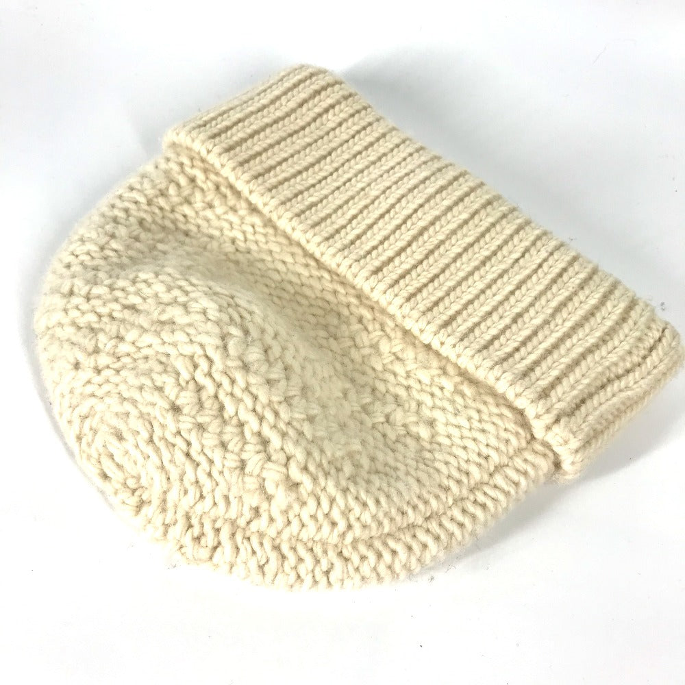 LOUIS VUITTON Beanie Hat, Knit Cap, Wool, Women's, White