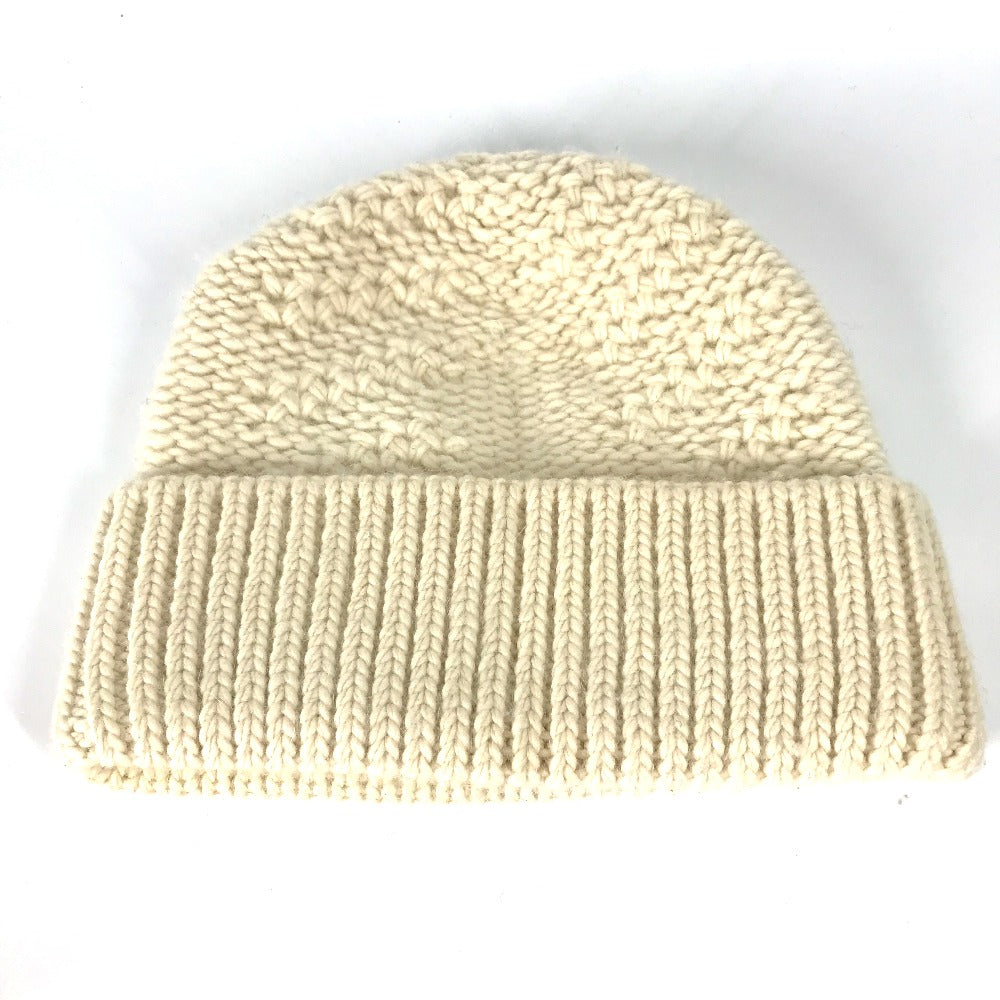 LOUIS VUITTON Beanie Hat, Knit Cap, Wool, Women's, White