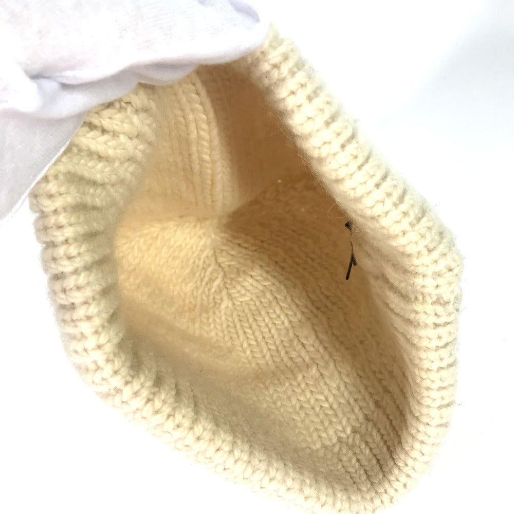 LOUIS VUITTON Beanie Hat, Knit Cap, Wool, Women's, White