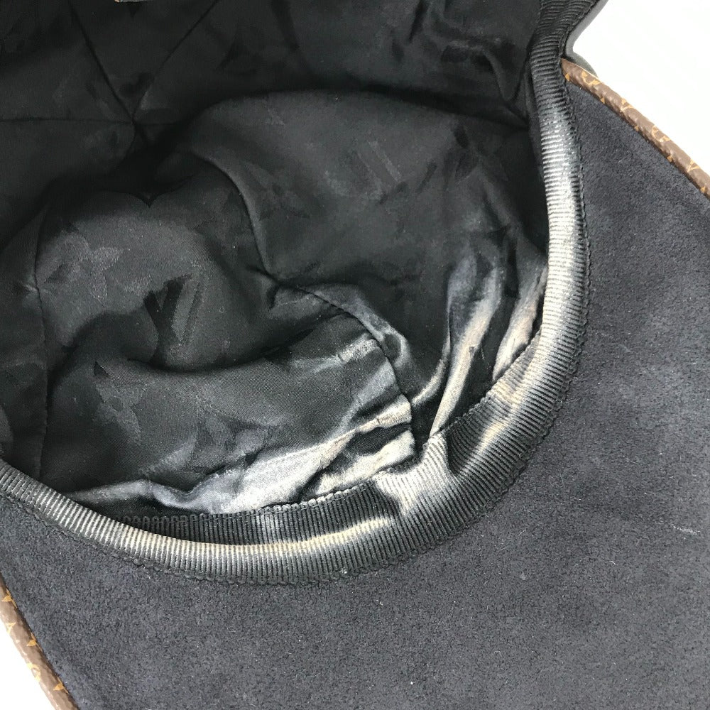 LOUIS VUITTON M76950 モノグラムフラワー キャップ・プレイ 帽子 キャップ帽 ベースボール キャップ レザー メンズ ブラック