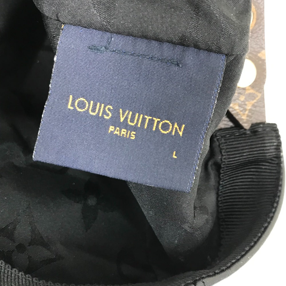 LOUIS VUITTON M76950 モノグラムフラワー キャップ・プレイ 帽子 キャップ帽 ベースボール キャップ レザー メンズ ブラック