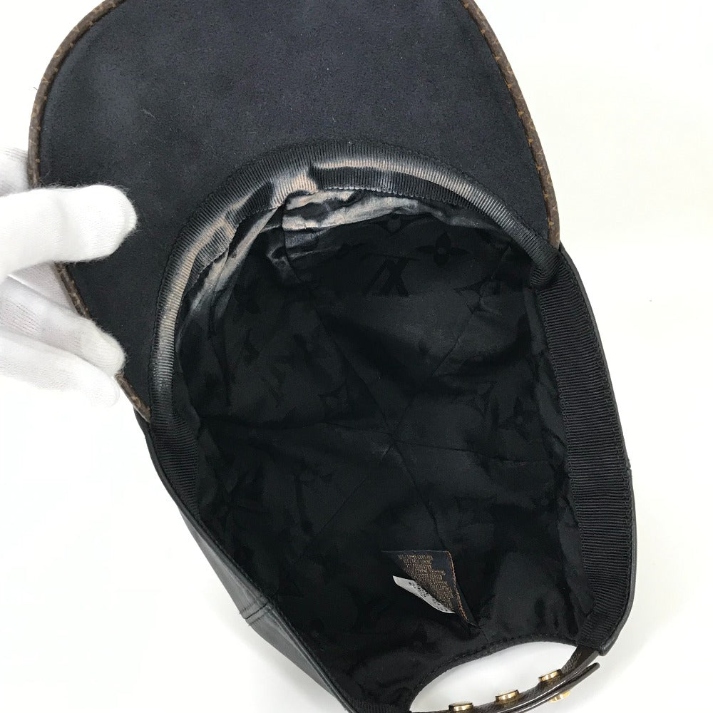 LOUIS VUITTON M76950 モノグラムフラワー キャップ・プレイ 帽子 キャップ帽 ベースボール キャップ レザー メンズ ブラック