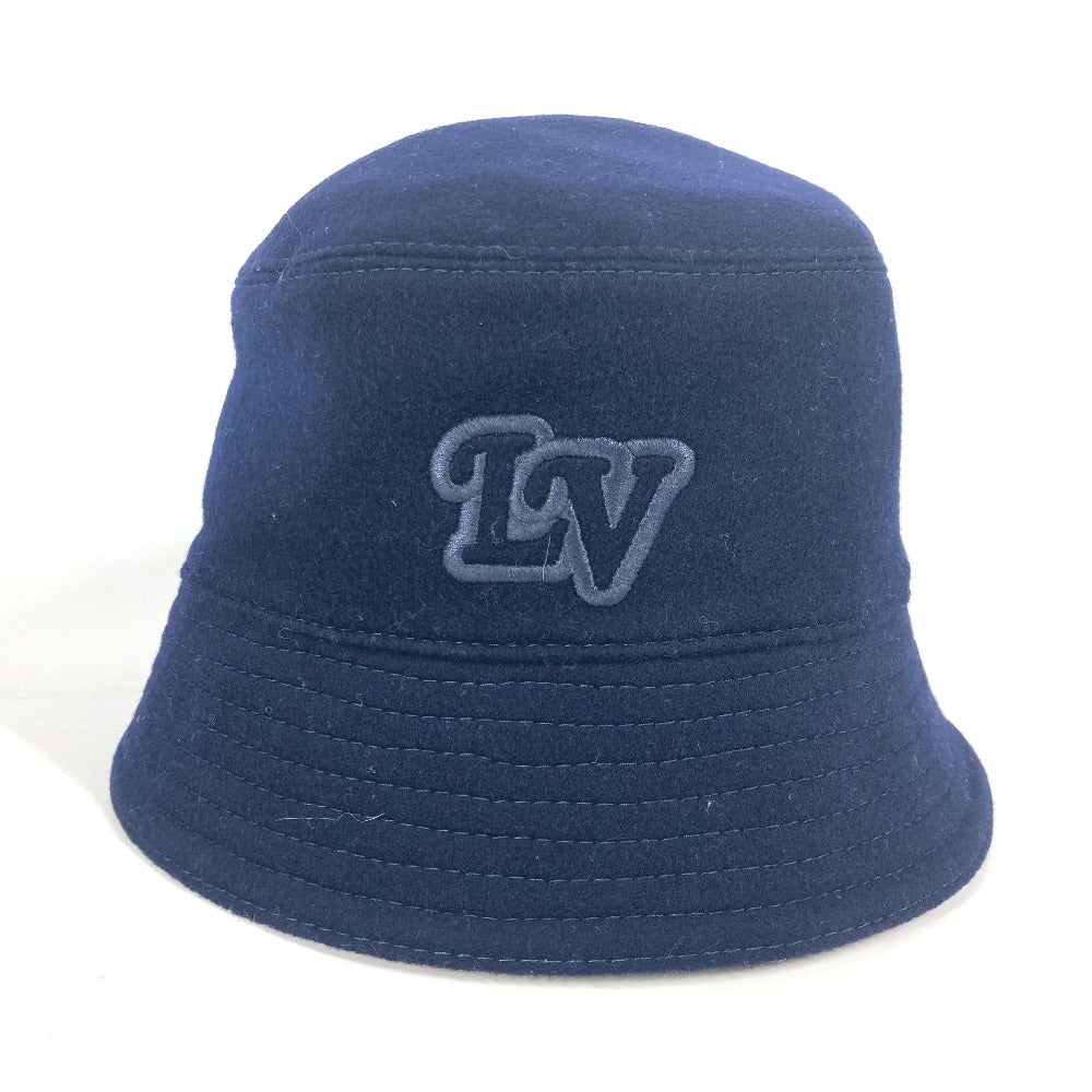 LOUIS VUITTON M7011M Chapeau Monogram Record Hat, Bucket Hat, Bob Hat, Wool, Men's, Navy