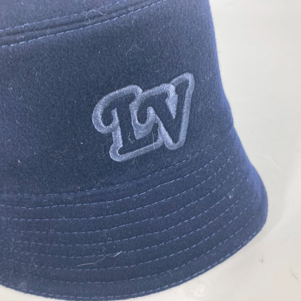 LOUIS VUITTON M7011M Chapeau Monogram Record Hat, Bucket Hat, Bob Hat, Wool, Men's, Navy