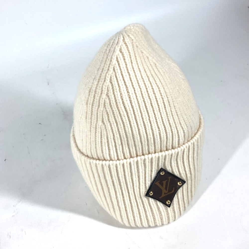 LOUIS VUITTON M76707 モノグラム ワッペン ボネ LVビーニー ビーニー 帽子 ニット帽 ニットキャップ ニット帽 ウール レディース ホワイト