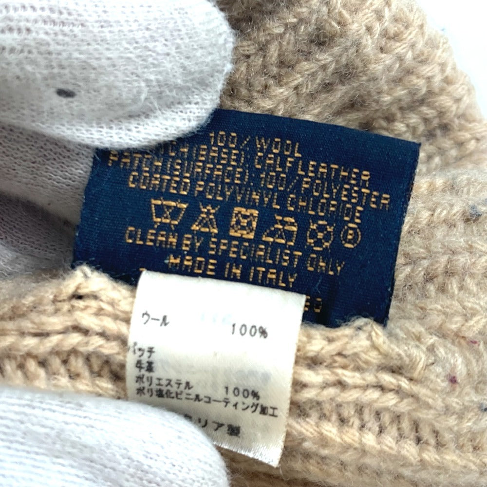 LOUIS VUITTON M77290 Bone LV Beanie beanie hat knit hat knit cap Knit hat wool Beige Used