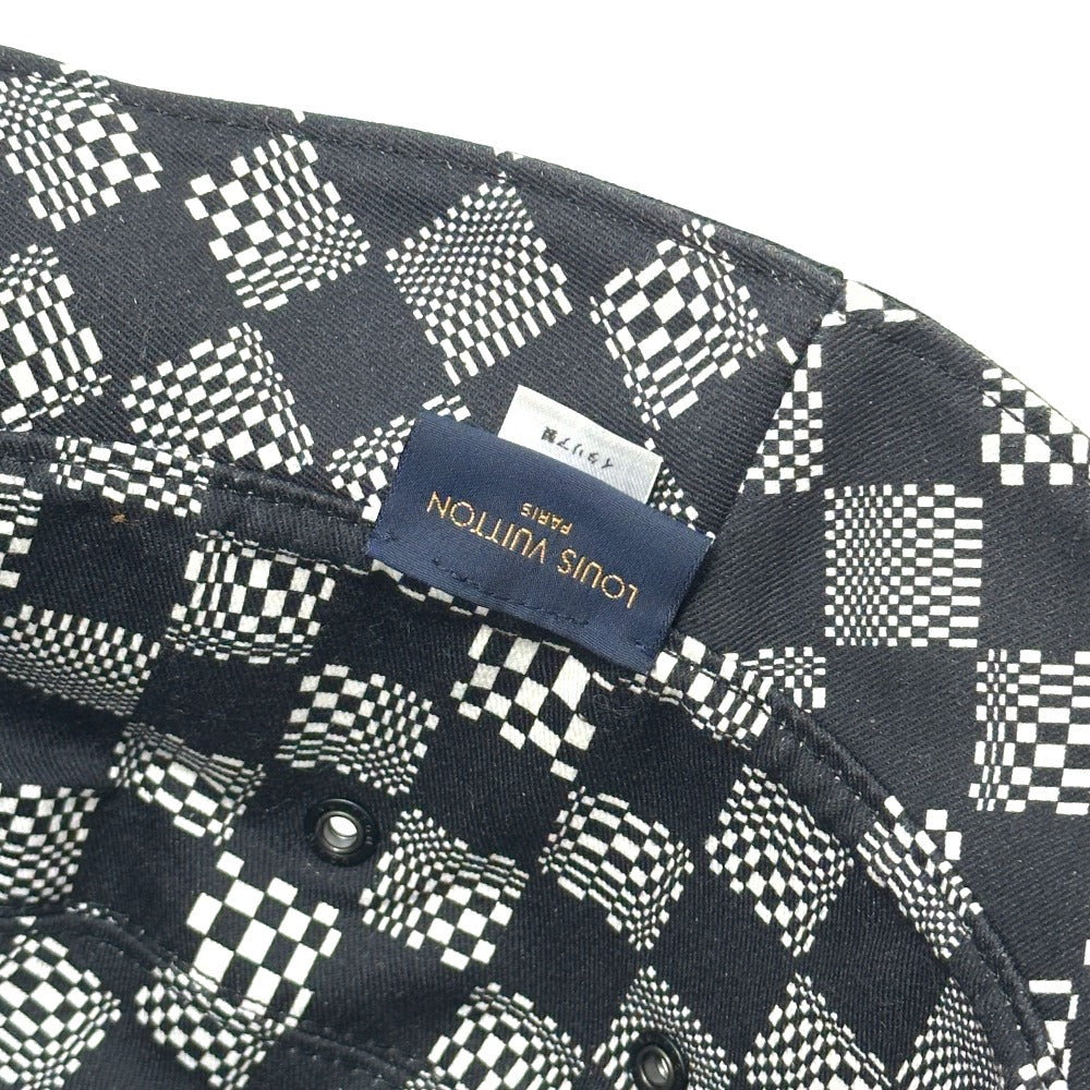LOUIS VUITTON MP2947 Bonnet Distorted Damier Hat Cap Bucket Hat Bob Hat Hat Cotton Men's Black