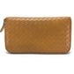 BOTTEGA VENETA Intrecciato Zip-Around Wallet, Lambskin, Women's, Orange