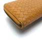 BOTTEGA VENETA Intrecciato Zip-Around Wallet, Lambskin, Women's, Orange