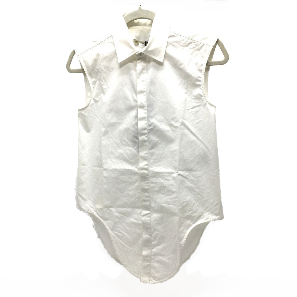 BOTTEGA VENETA 600083VKECO Women's White Cotton Bi-Flap Shirt, Sleeveless, Dress Shirt, Short Sleeve