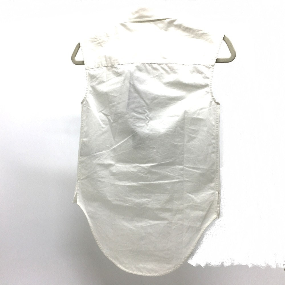 BOTTEGA VENETA 600083VKECO Women's White Cotton Bi-Flap Shirt, Sleeveless, Dress Shirt, Short Sleeve