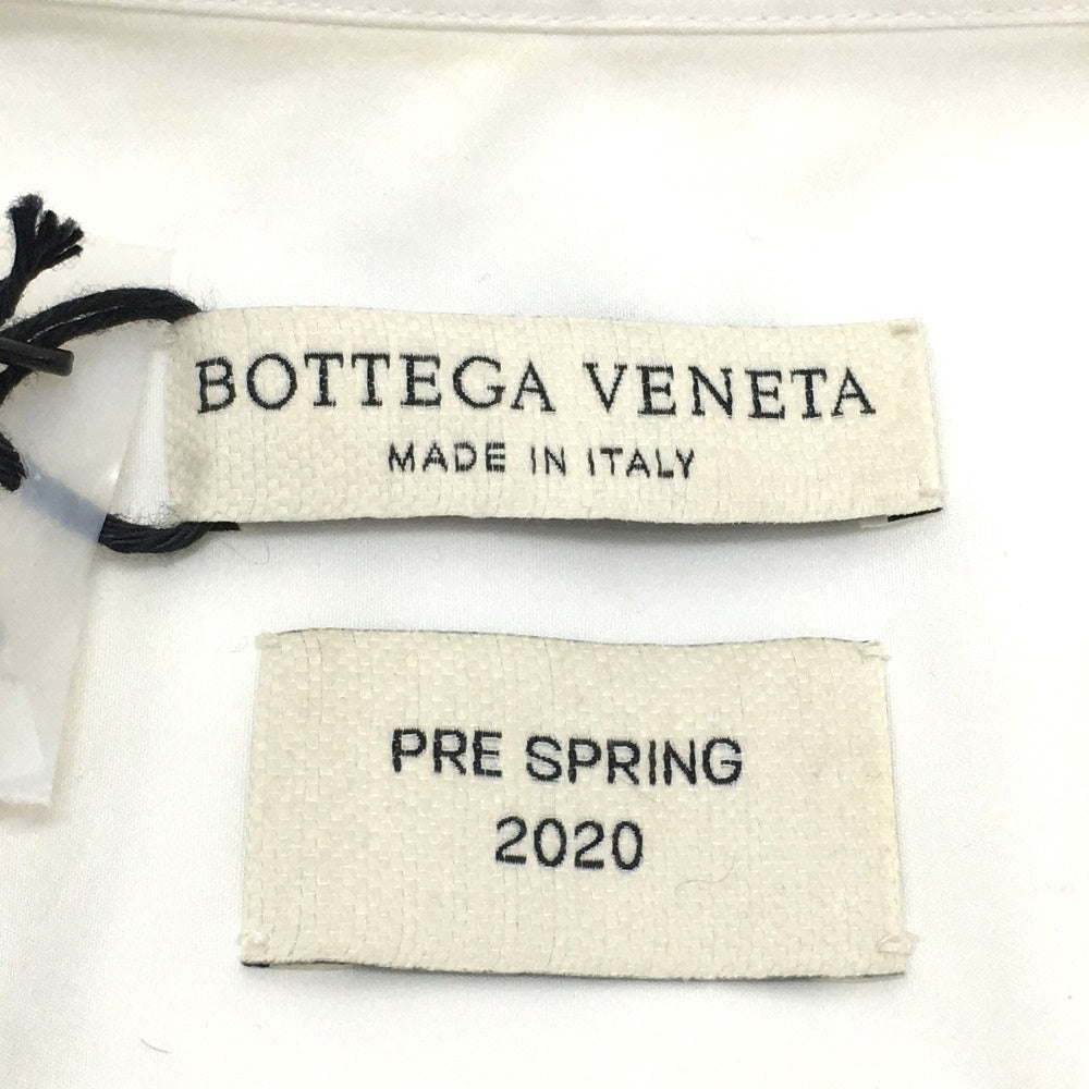 BOTTEGA VENETA 600083VKECO Women's White Cotton Bi-Flap Shirt, Sleeveless, Dress Shirt, Short Sleeve