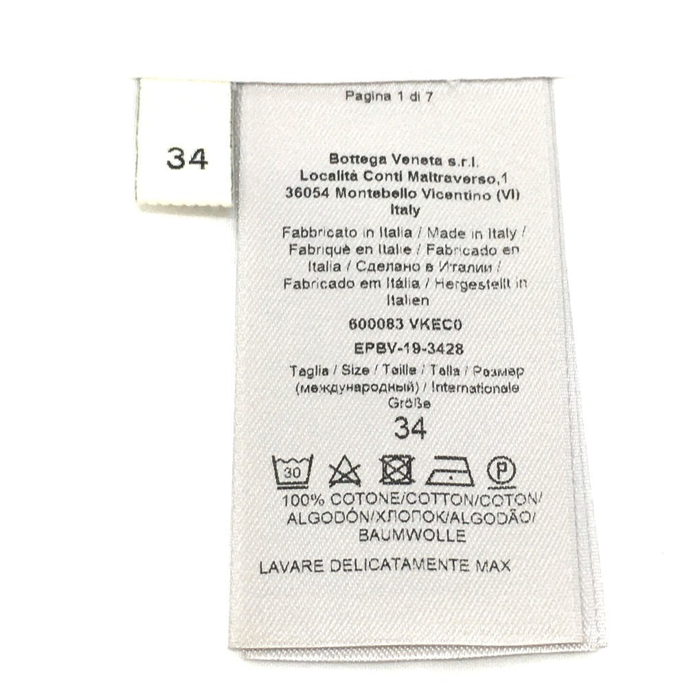 BOTTEGA VENETA 600083VKECO Women's White Cotton Bi-Flap Shirt, Sleeveless, Dress Shirt, Short Sleeve