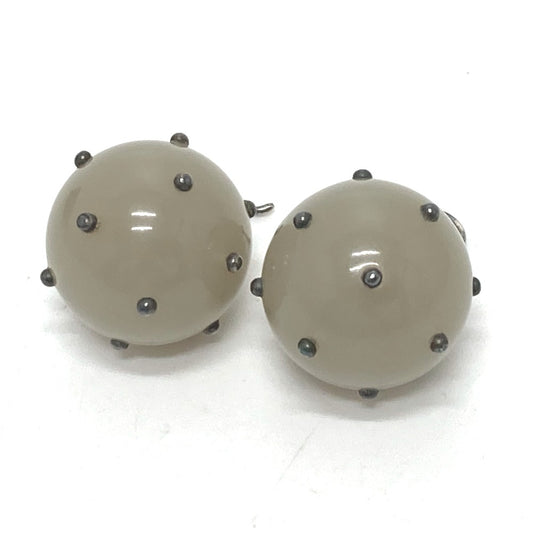 BOTTEGA VENETA Intrecciato Ball Earrings, Plastic, Women's, Gray