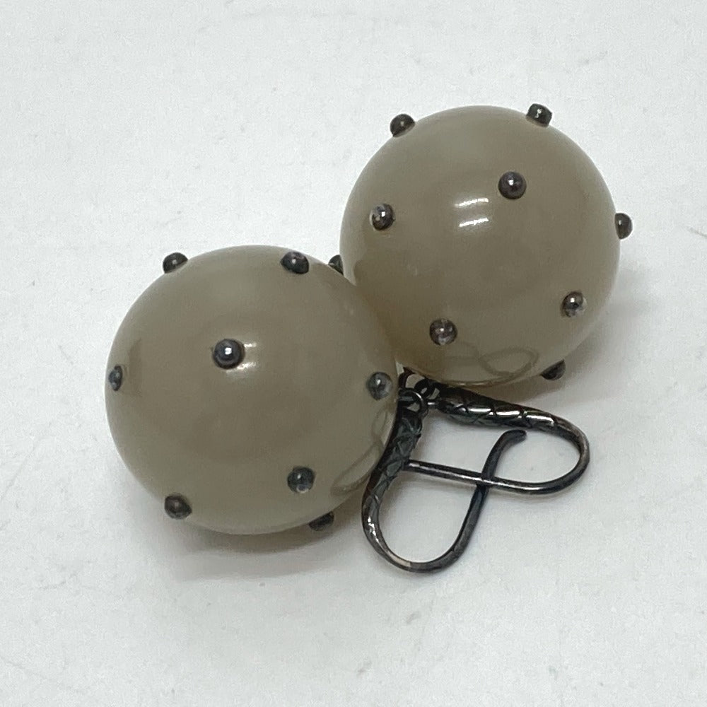 BOTTEGA VENETA Intrecciato Ball Earrings, Plastic, Women's, Gray