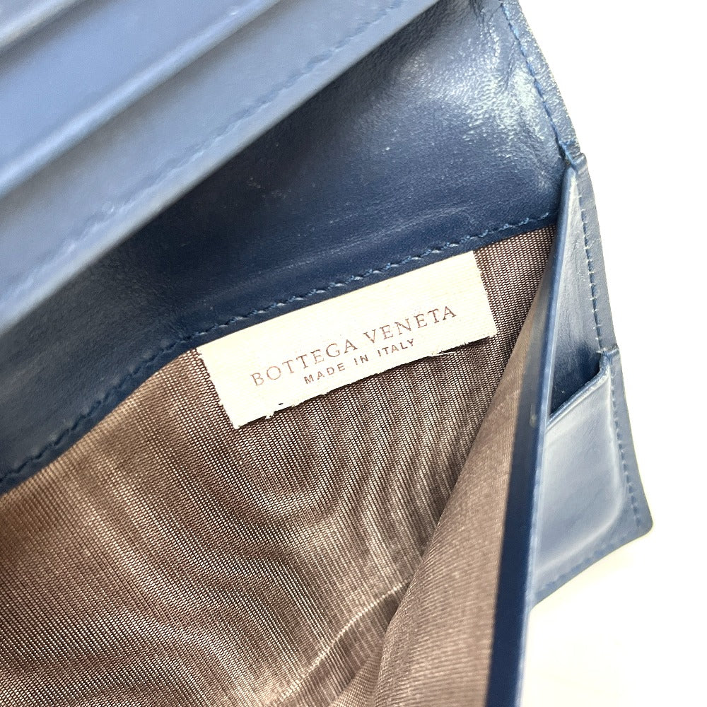BOTTEGA VENETA 156819 イントレチャート 長財布 財布 ウォレット 2つ折り財布 レザー メンズ ブルー
